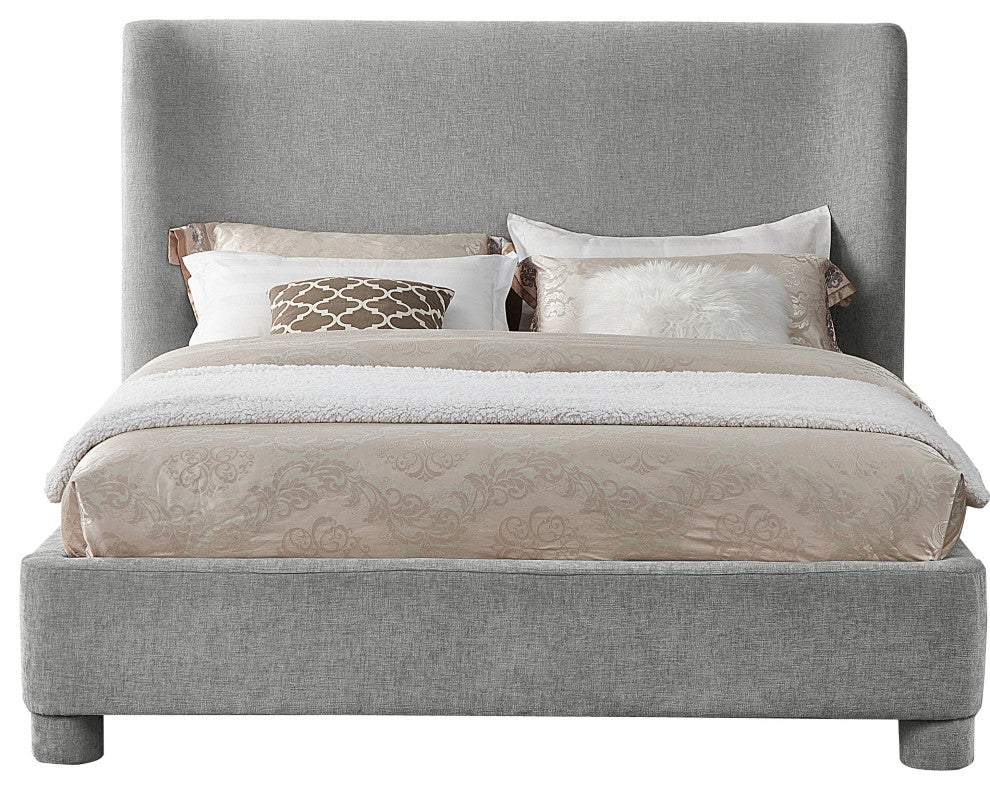 Penny Bed, Gray, Queen, Chenille Fabric