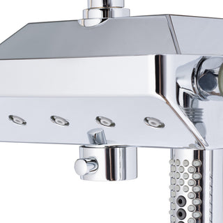 AquaPower 11-in Rain Showerhead Shower System with Pivoting Shower Arm 1.8 GPM, Chrome