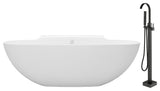 71 inch Freestanding Solid Surface Bathtub with Standing Faucet