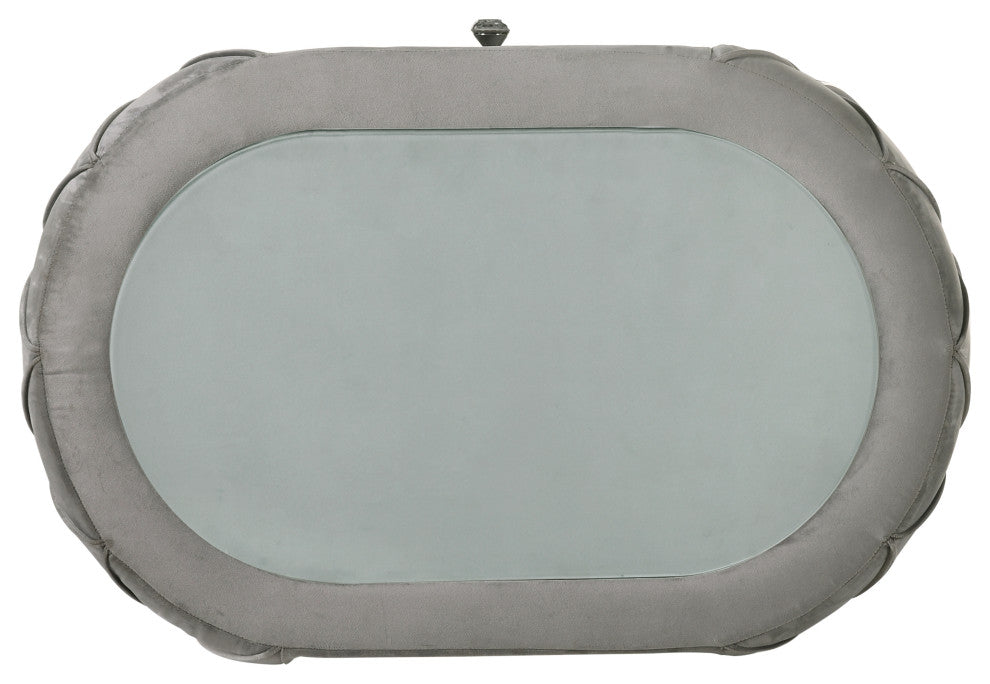 ACME Perine Nightstand, Gray Velvet