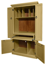Rustic Two Tone Computer Armoire Desk, Cupola Yellow