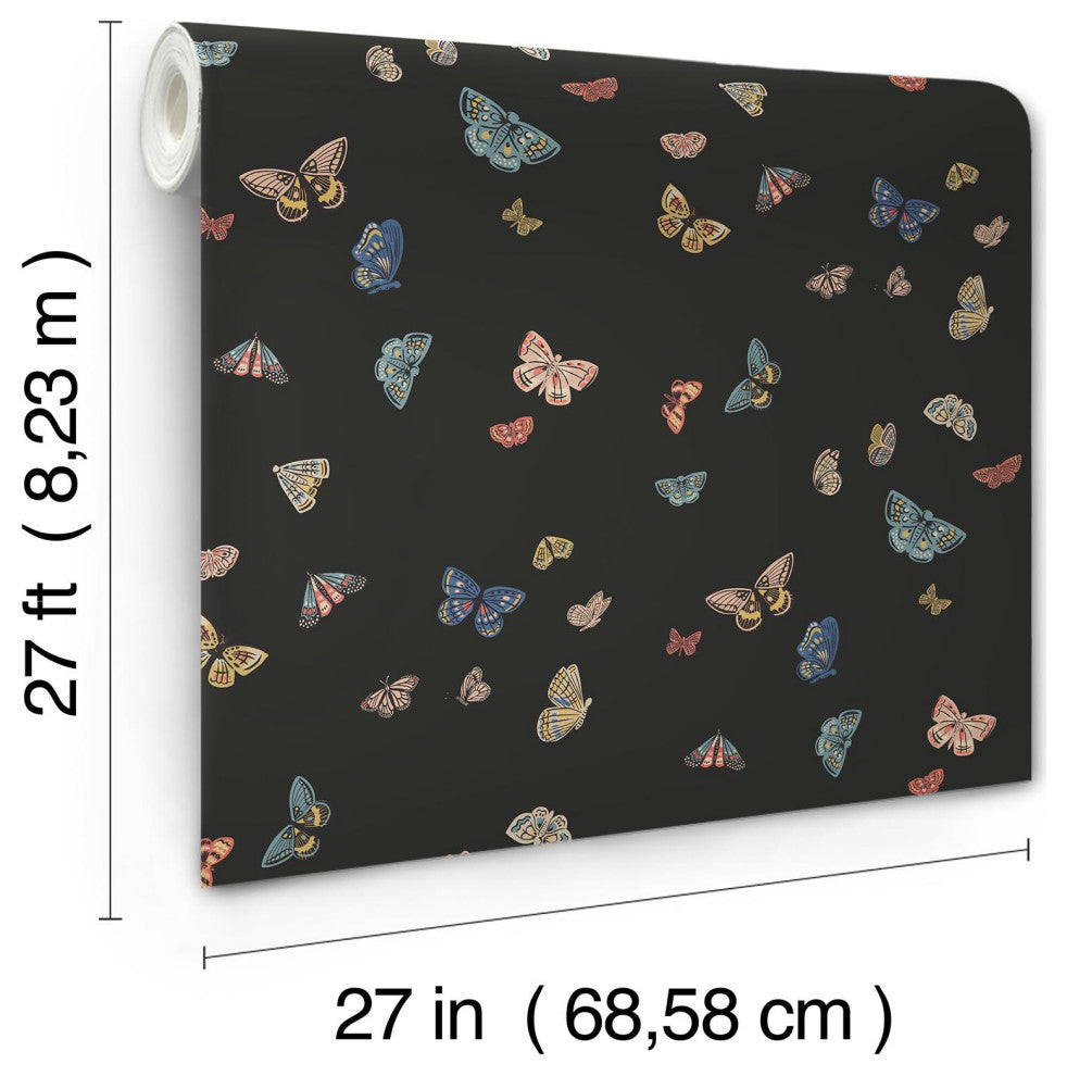 Butterfly House Black Wallpaper