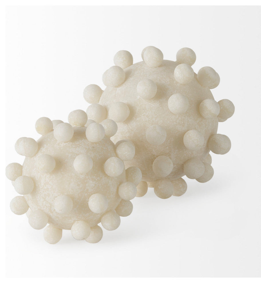 Malo 4.7Lx4.7Wx4.7H Cream Resin Small Sphere Decorative Object