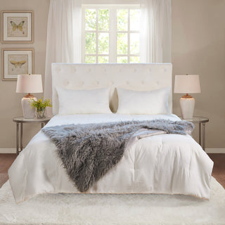 Mongolian Faux Fur Throw, Gray, 50"x60"