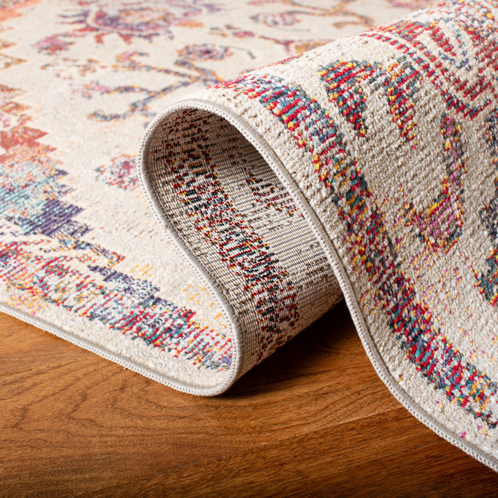 Safavieh Crystal CRS501F Rug, Light Blue/Burgundy, 6'7" X 9'2"