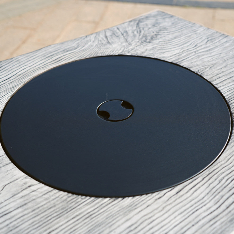Tree Stump Shape Fire Pit Table With Rain Cover