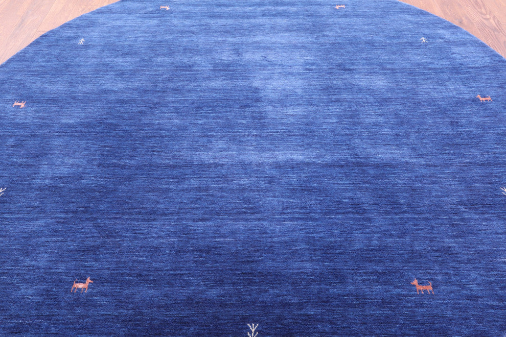 8' Round Persian Gabbeh Handmade Wool Rug - Q15038
