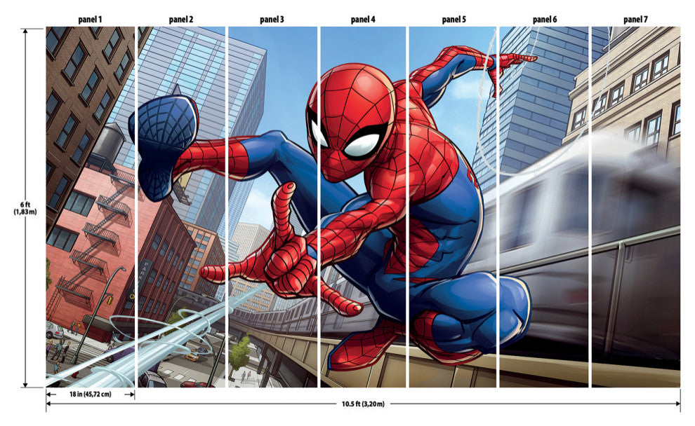 Blue Marvel Spider-Man Peel & Stick Wallpaper Mural