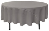 LA Linen Round Polyester Poplin, Dark Gray, 90" Round