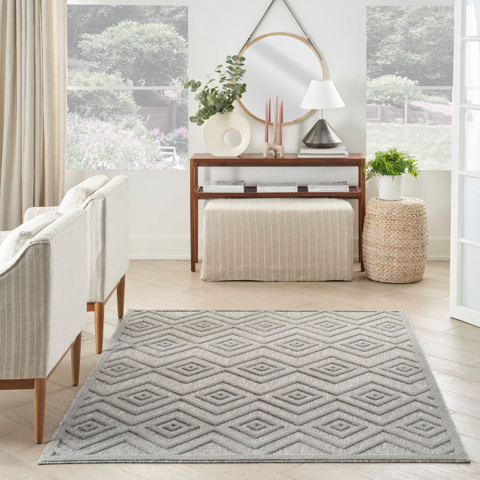 Nourison Versatile 2' x 4' Silver Grey Modern Area Rug