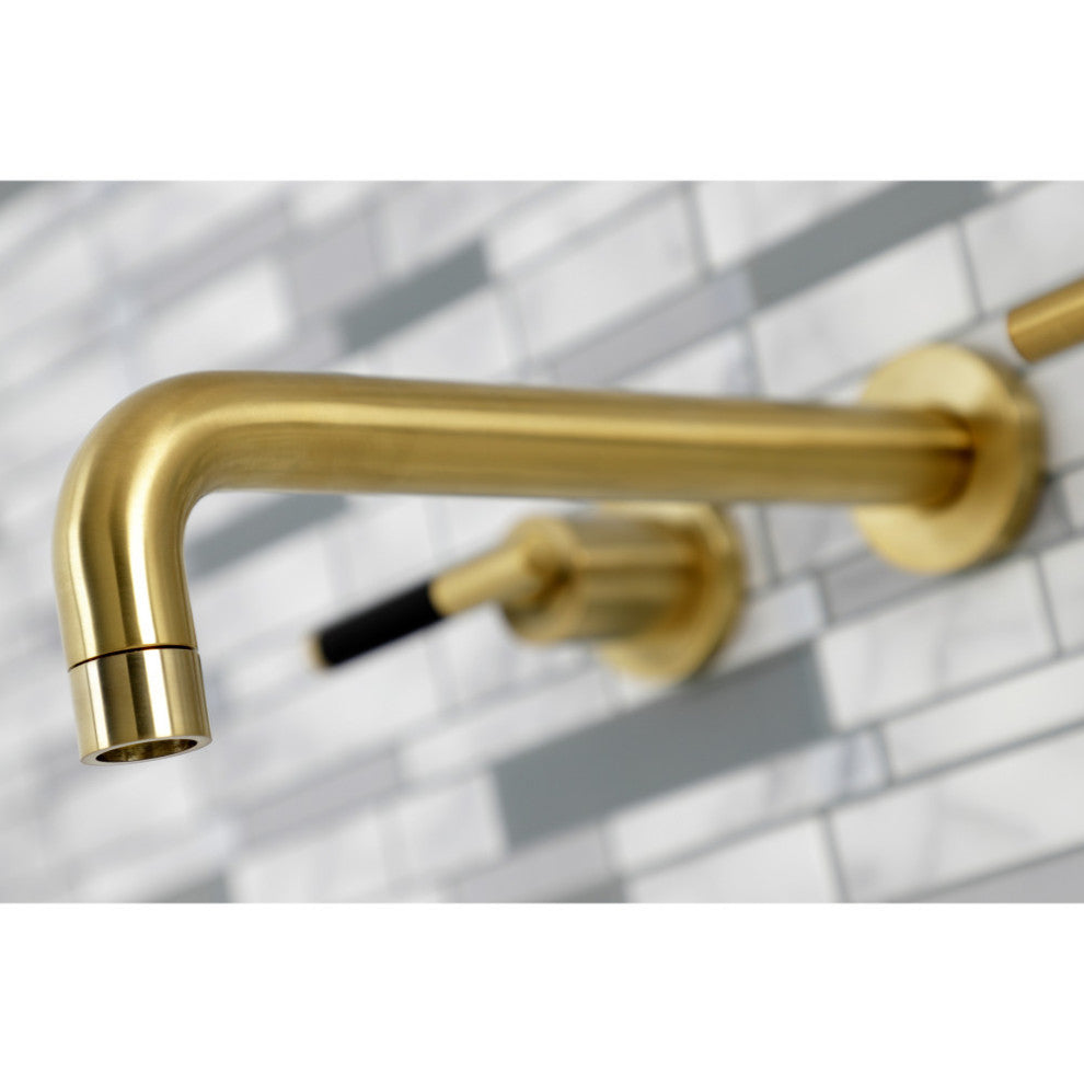 KS8027CKL Two-Handle Wall Mount Tub Faucet, Brushed Brass