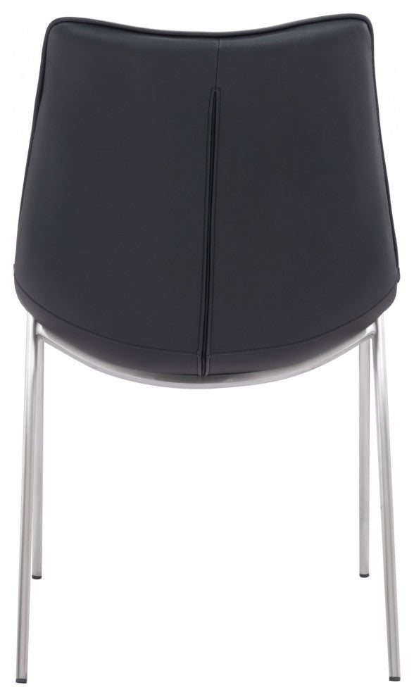Stich White Faux Leather Side or Dining Chairs Set of 2 Chairs