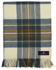 Prince of Scots Highland Tartan Tweed Merino Wool Throw, Muted Blue Stewart