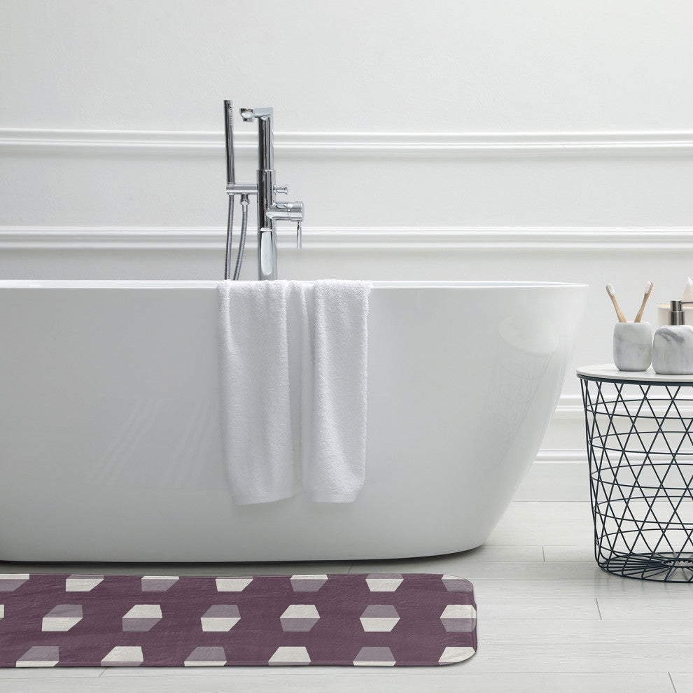 24" x 17" Bowling Pins Bathmat, Dusty Purple