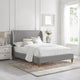 Rustic Manor Micaela Bed Wingback, Linen, Gray, Twin
