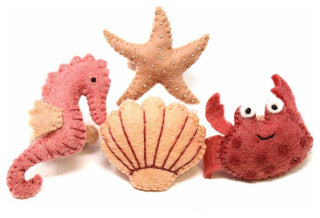 Felt  Seashore Napkin Rings, Set of 4