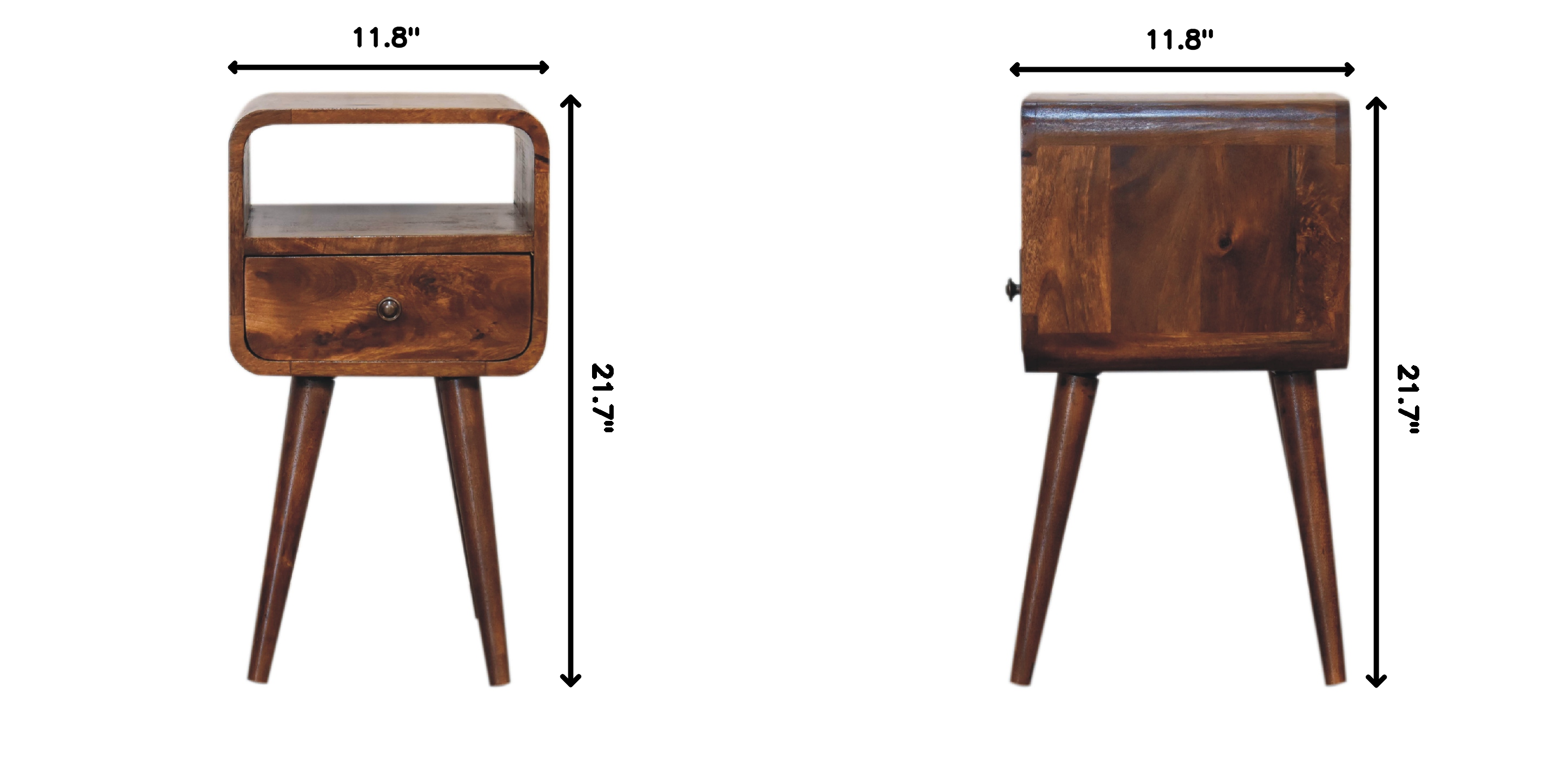 Mini Chestnut Curve Open Nightstand