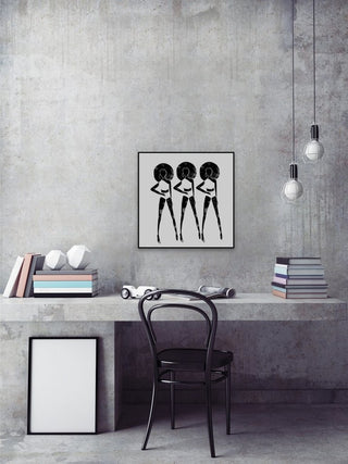 "Pose Elegante" Floater Framed Painting Print on Canvas, 32"x32"