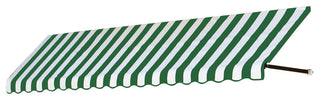 Awntech 3' Dallas Retro Acrylic Fabric Fixed Awning, Forest/White Stripe