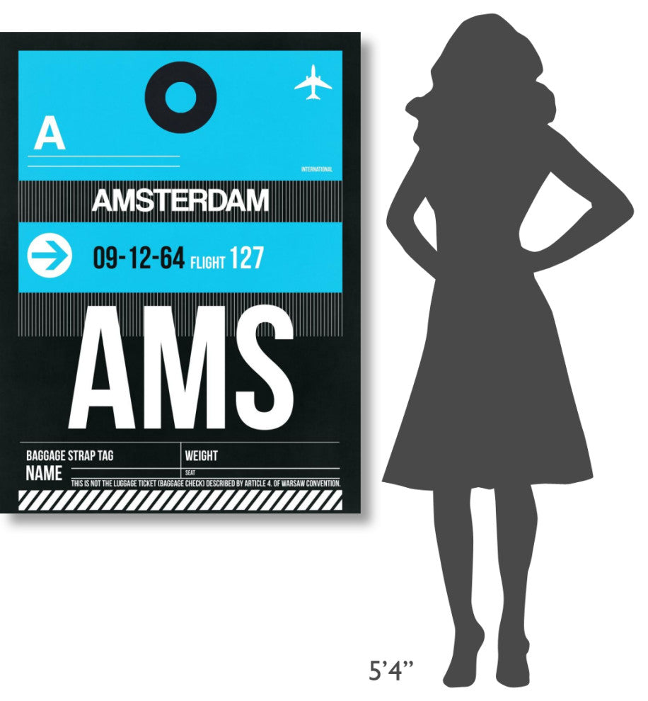 "AMS Amsterdam Luggage Tag 1" Fine Art Print
