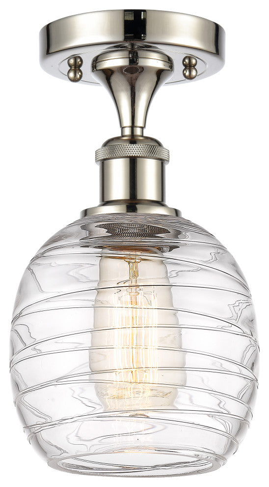 Innovations 516-1C-PN-G1013 1-Light Semi-Flush Mount, Polished Nickel