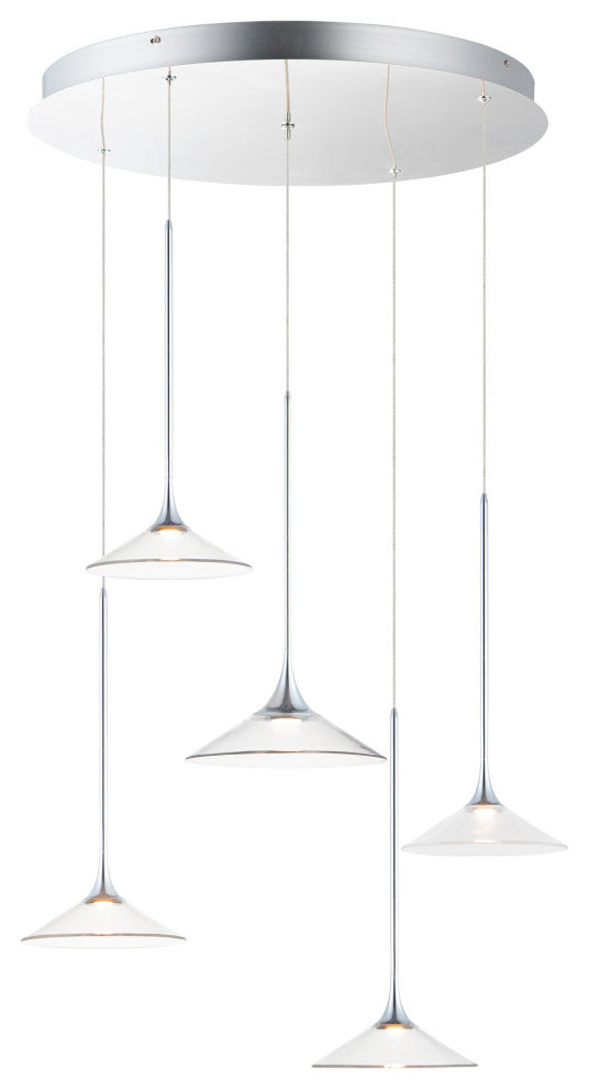 ET2 E21536-24 Cono 5 Light 26"W LED Suspension Linear Pendant - Polished Chrome