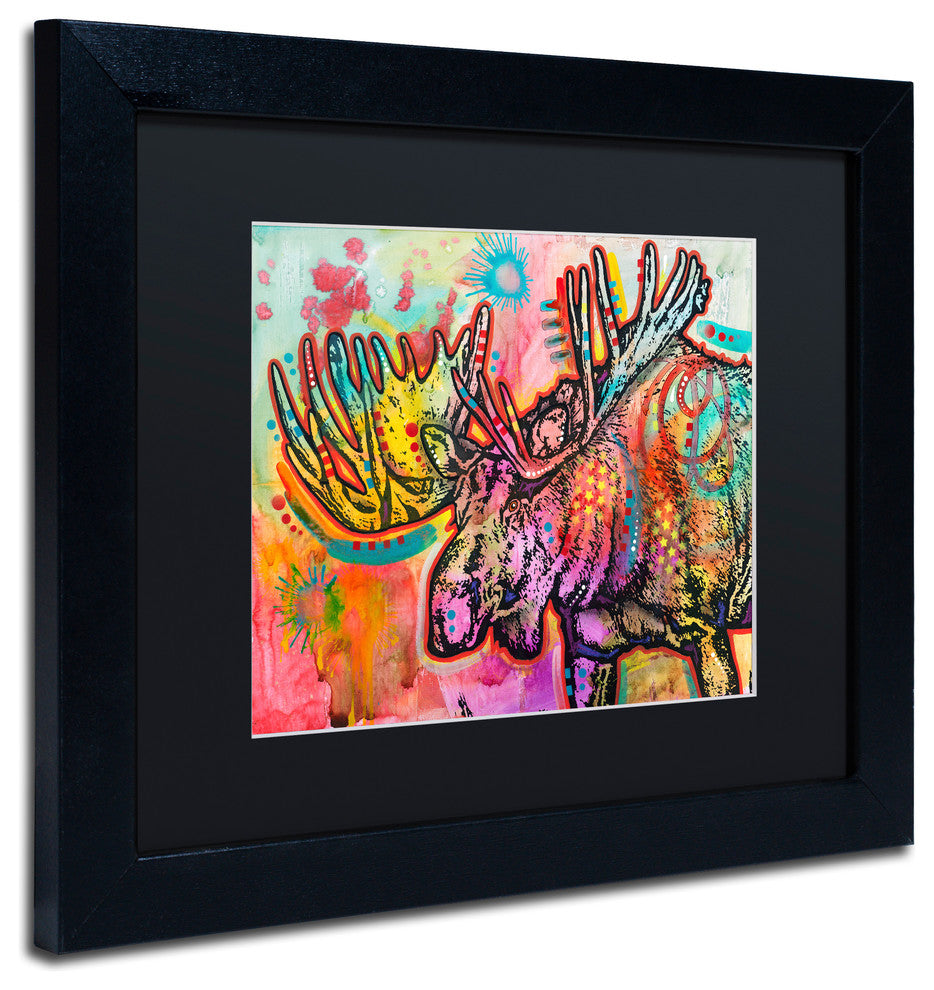 Dean Russo 'Moose' Art, Black Frame, Black Mat, 14x11