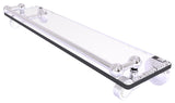 Pacific Grove 22" Glass Shelf with Groovy Accents, Polished Chrome