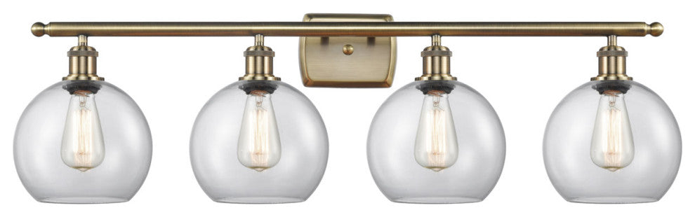 Innovations 516-4W-AB-G122-LED 4 Light Bath Vanity Light, Antique Brass