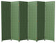 6 ft. Tall Woven Fiber Outdoor All Weather Room Divider 6 Panel Green