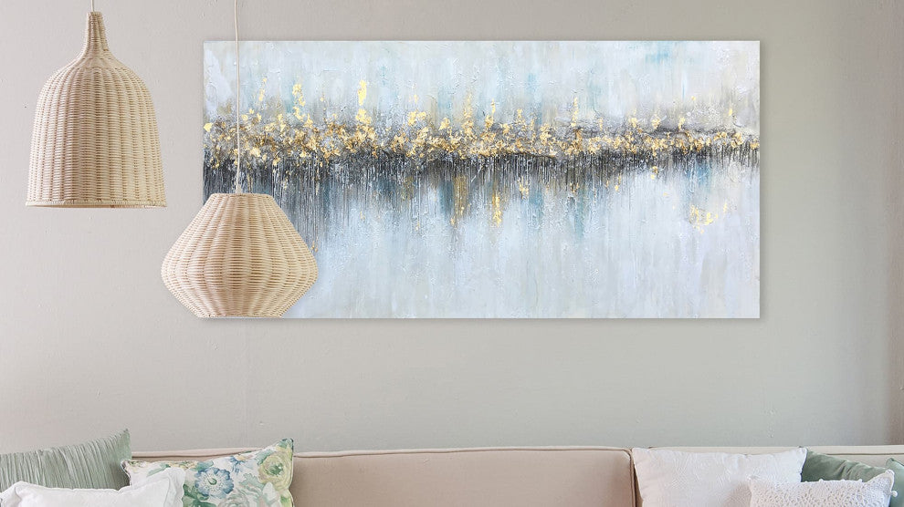 "Glowing From Afar" Hand Painted Canvas Art, Wrapped Canvas Painting