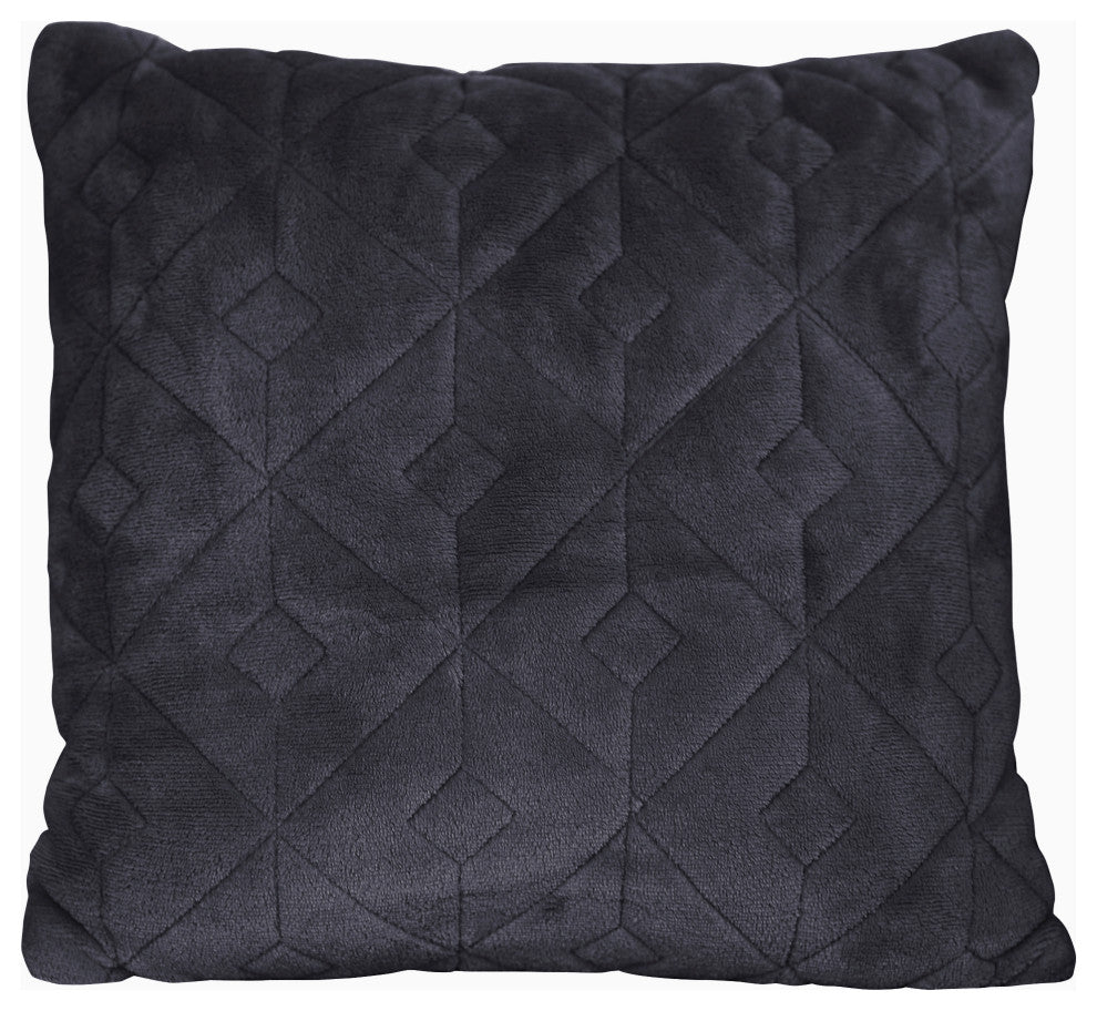 Diamond Square Quilted Coverlet 4-Piece Bedspread Set, Jet Black, King