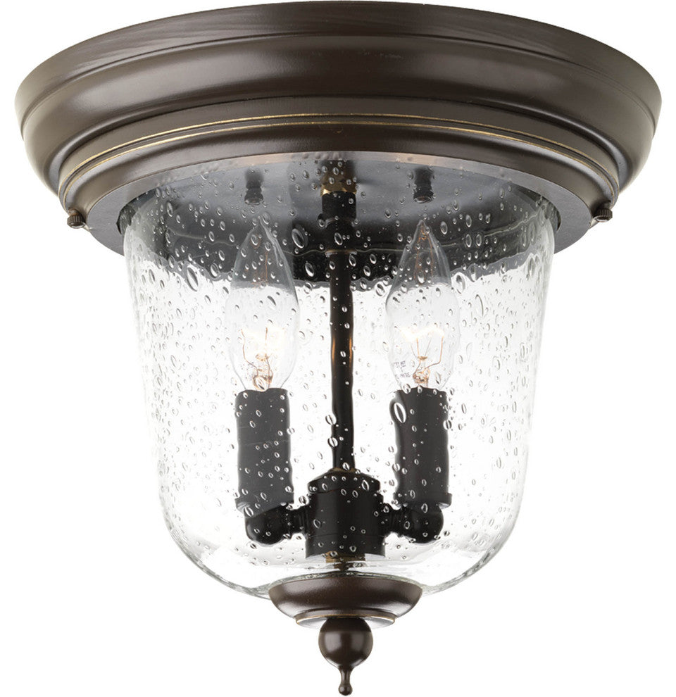 Progress Lighting 2-Light Close-To-Ceiling With Clear Seeded Glass