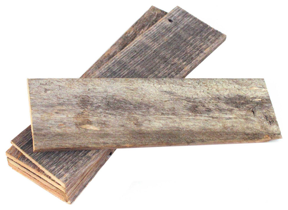 HomeRoots Pack of 6 Rustic Natural Weathered Grey Wood Planks