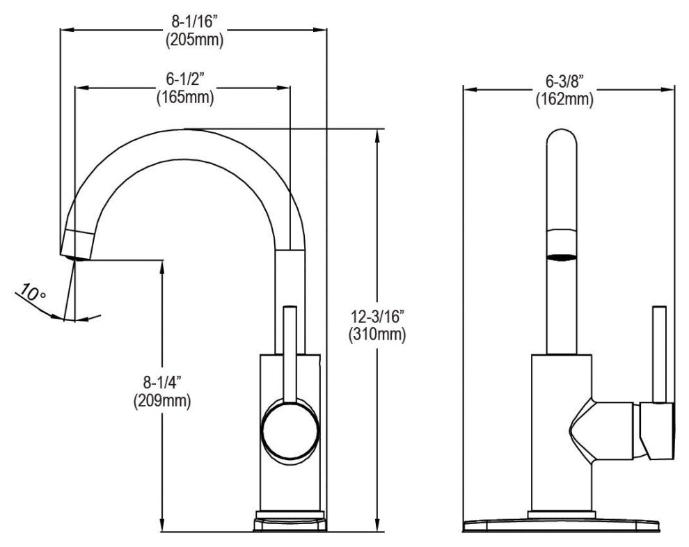 LKAV3021LS Elkay Avado Single Hole Bar Faucet with Lever Handle Lustrous Steel