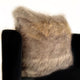 Plutus Gray Wolverine Pelage Animal Faux Fur Luxury Throw Pillow, 20"x20"
