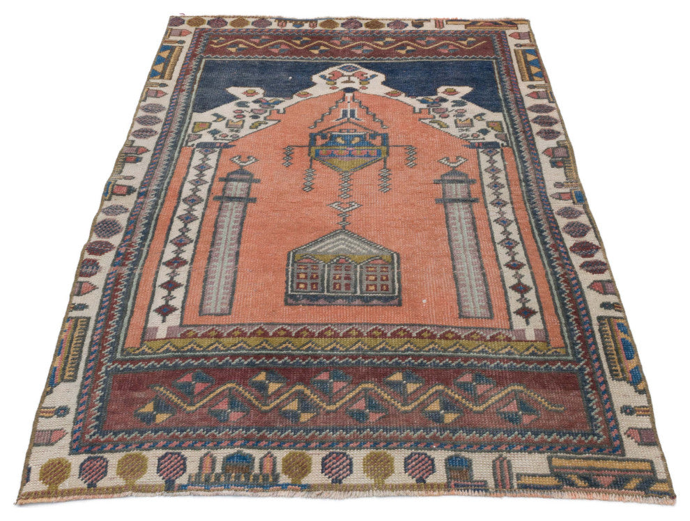 Vintage Turkish Hand-Knotted Rug - 2' 10" x 4' 4" (34 in. x 52 in.)