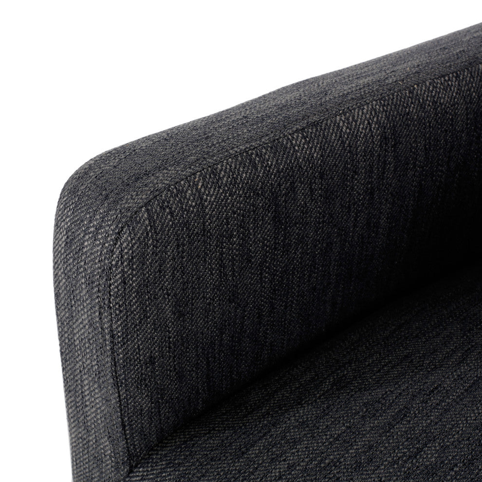 Chaparral Contemporary Fabric Upholstered Wood 26" Counter Stools, Set of 2, Charcoal/Gray