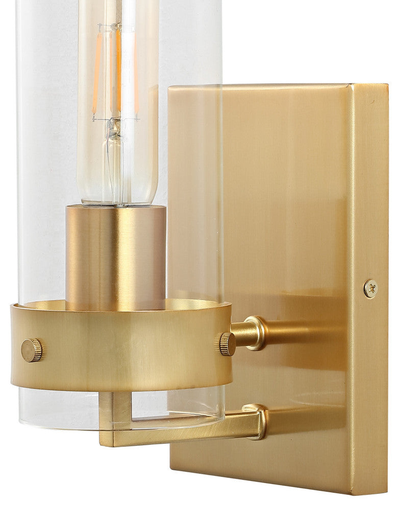 Harper 4.5" 1-Light Coastal Minimalist Iron/Glass LED Sconce, Set of 2, Gold