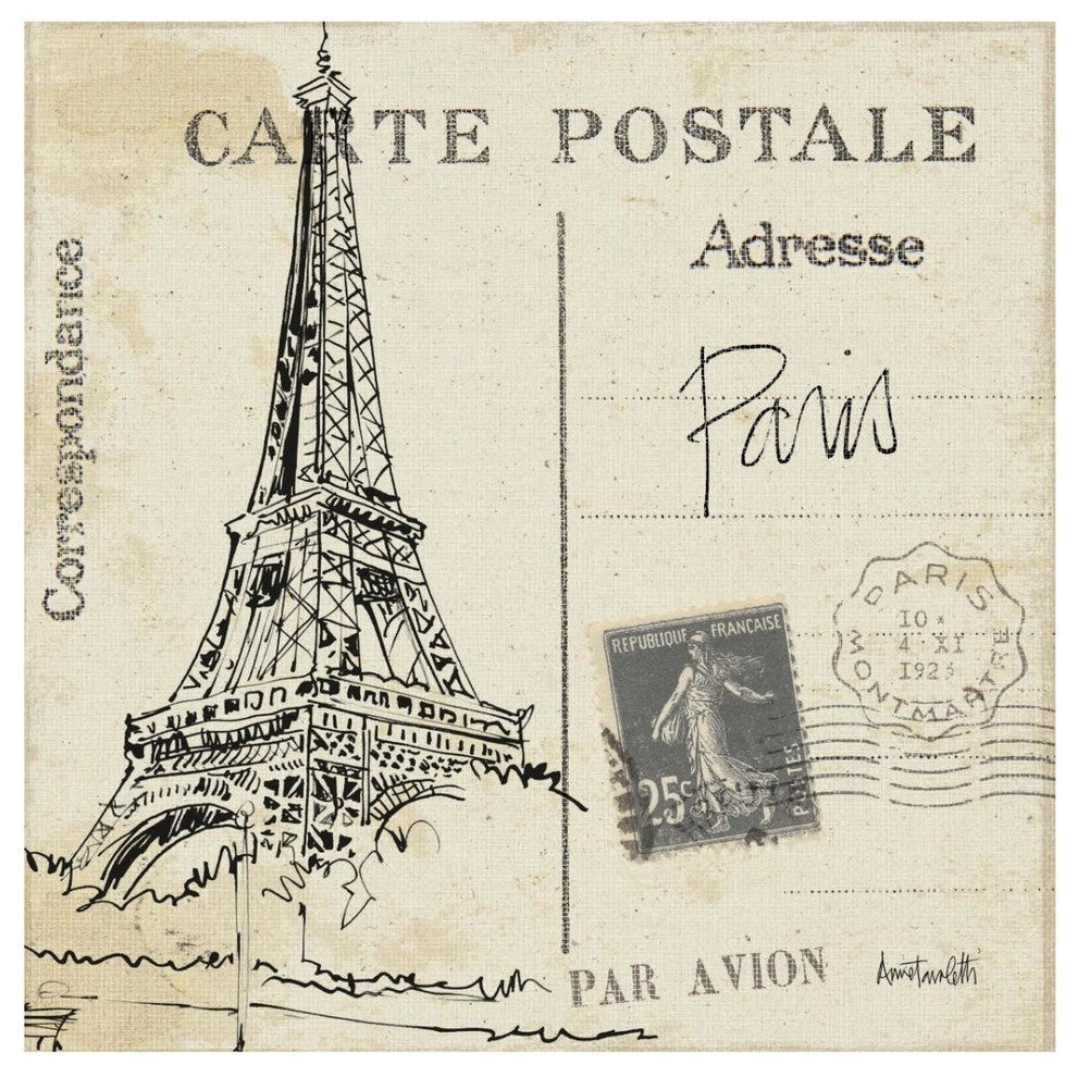 "Postcard Sketches III" Digital Paper Print by Anne Tavoletti, 32"x32"