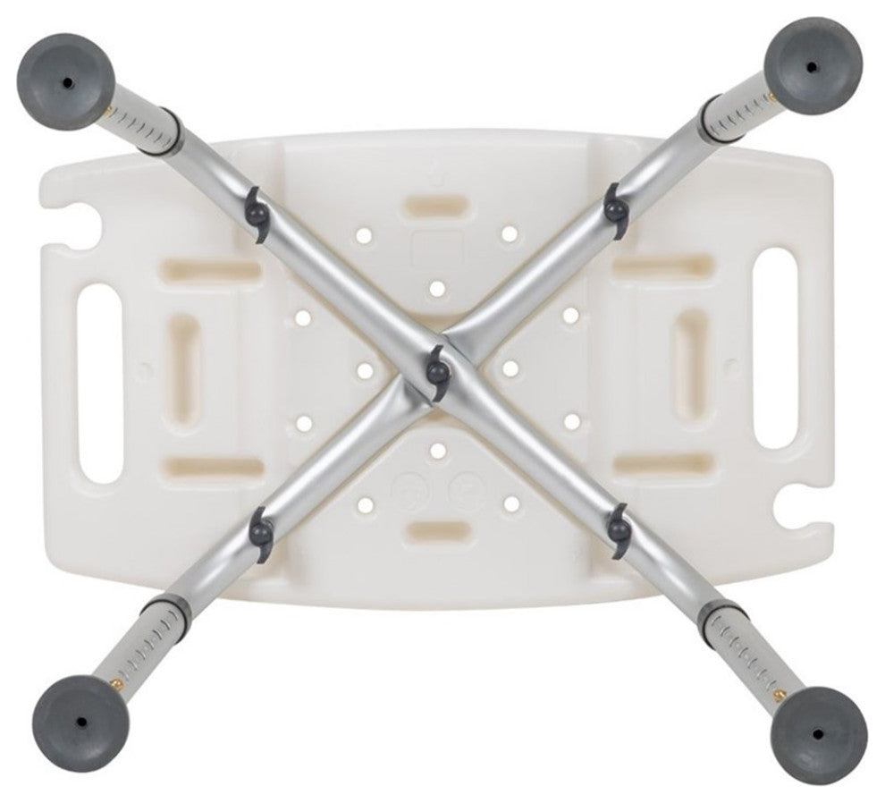 HERCULES Series 300LB Capacity Adjustable Shower Chair, Non-slip Feet, White