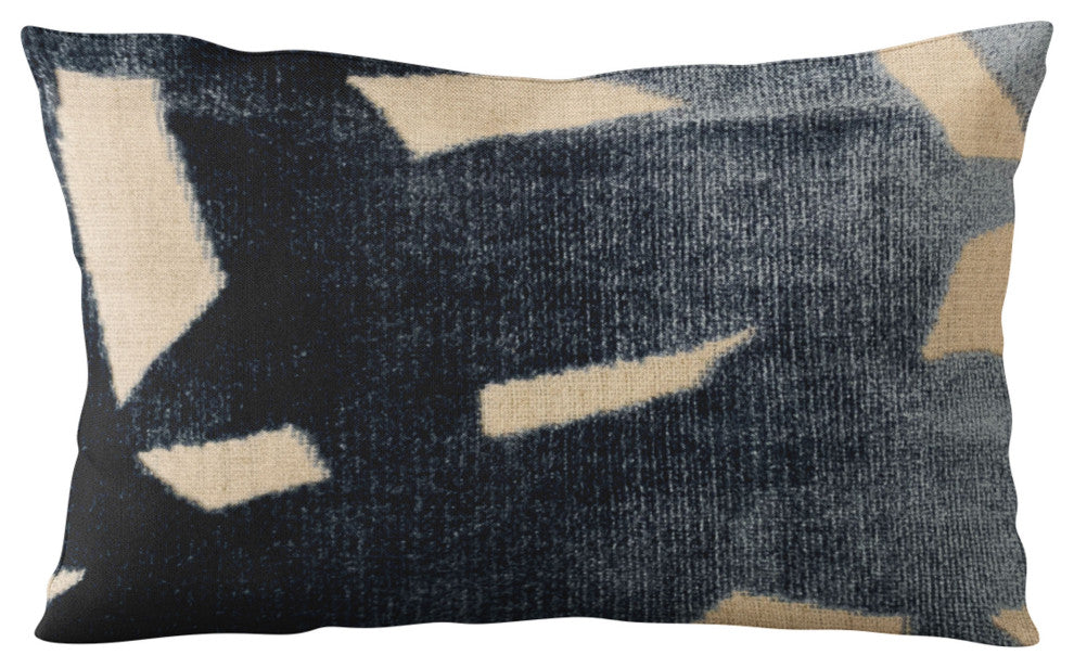 Plutus Blue Palm Floral Luxury Throw Pillow, 20"x36"