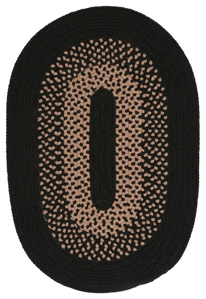 Colonial Mills Madison MD44 Jet Black Traditional Area Rug, Oval 5'x8'