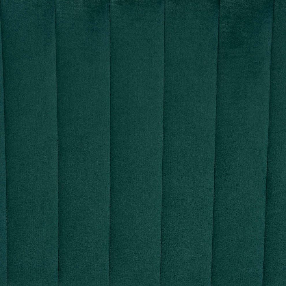 Helaine Glam and Luxe Green Fabric Upholstered and Gold Metal Bench Ottoman