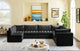 Jacob Velvet Upholstered 7-Piece U-Shaped Modular Sectional, Black
