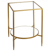 Bare Decor Apuan Accent Table, Black Metal and Marble, Round 15"