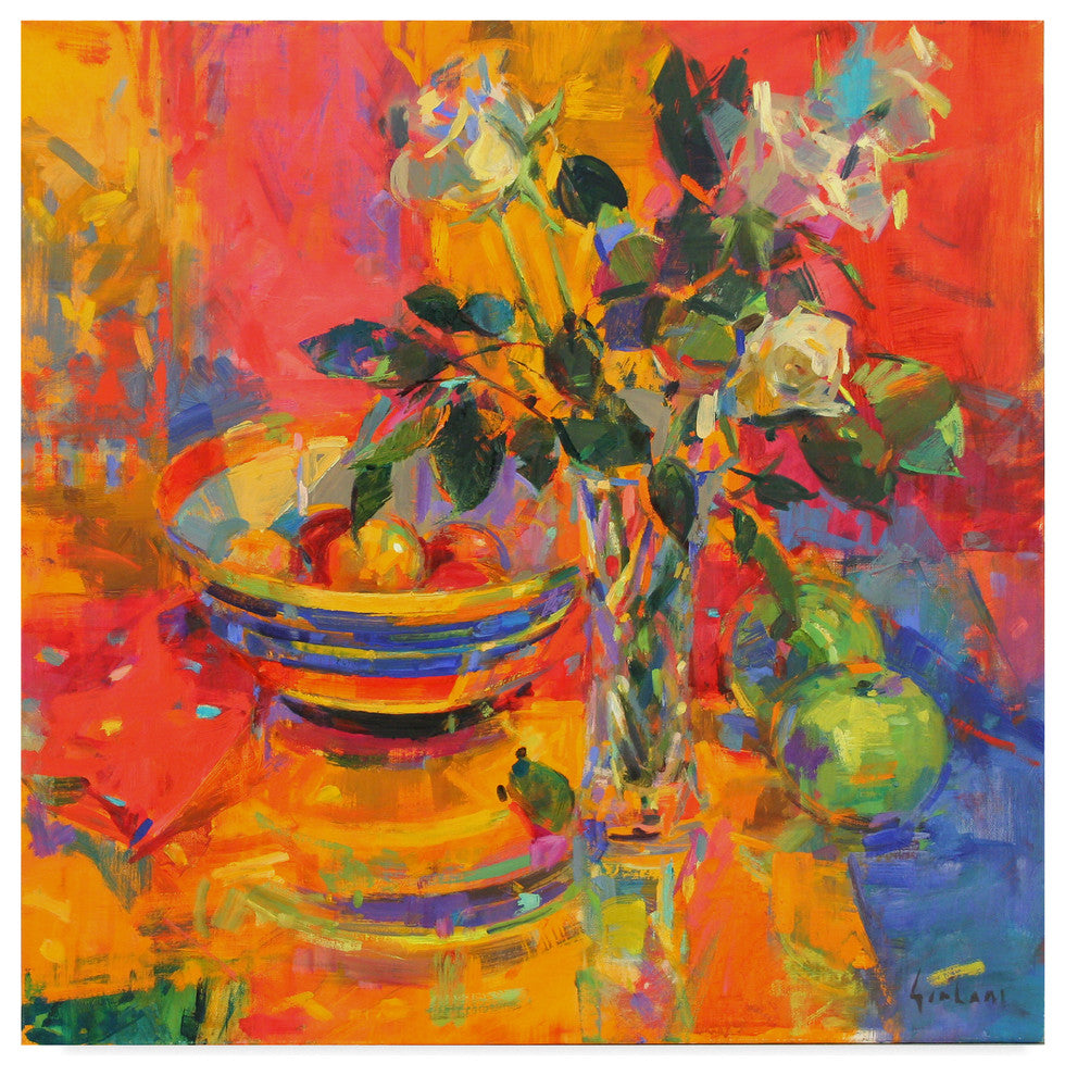 Peter Graham 'Still Life With Clarice Cliff Bowl' Canvas Art
