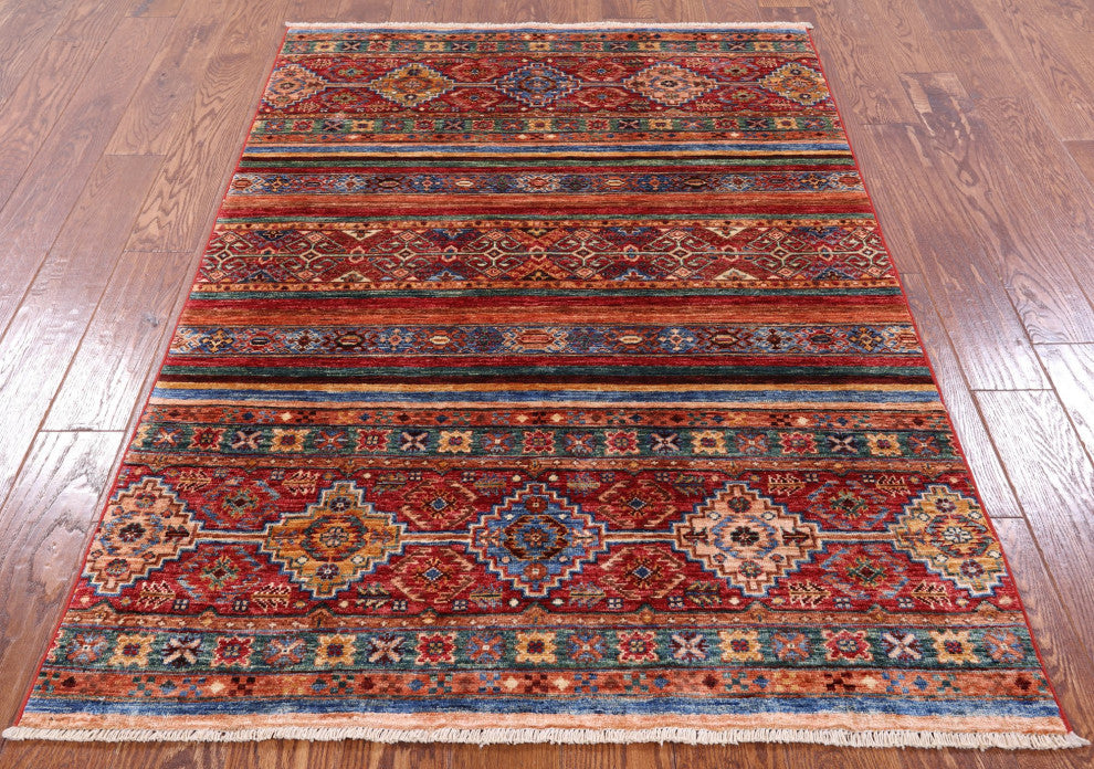 Khorjin Super Kazak Hand-Knotted Rug 3' 11" X 5' 9" Q5362