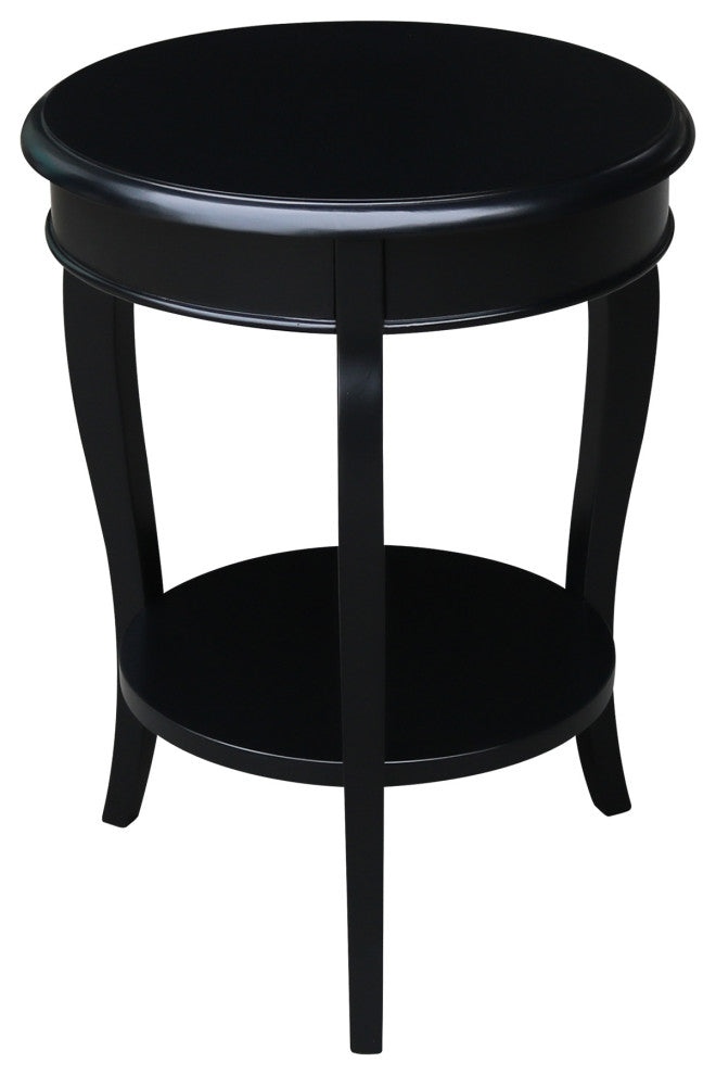 Cambria Round End Table, Black