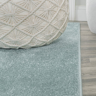 Haze Solid Low-Pile Light Blue 7' Square Area Rug